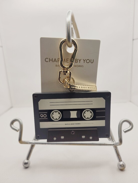 Bath & Body Works Accessories - BBW Charmed By You Cassette Tape Bag Charm Goldtone Keychain Logo Tag New OOS